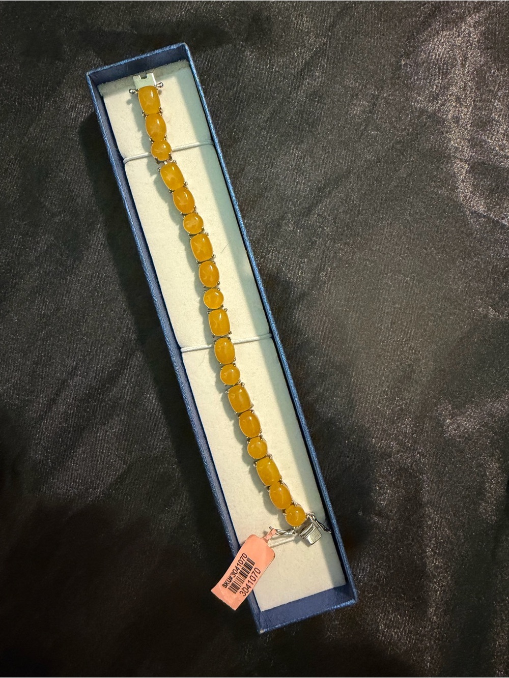 Honey / yellow Jade  Link Bracelet 925